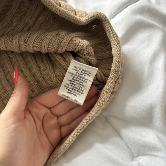 Vintage 90s Y2K Old Navy Brown Sweater Long Sleeve Pockets Womens Size Small - Picture 7 of 9